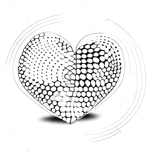 A microphone and a dumbbell forming a heart shape tattoo design idea