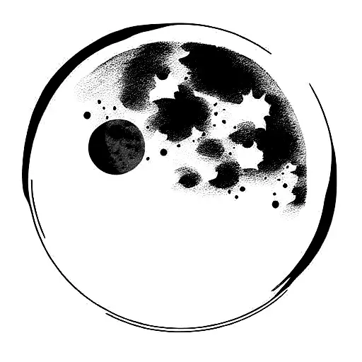 sun over moon reflected deep color with horizon line inbetween tattoo design idea