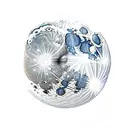 sun over moon reflected deep color with horizon line inbetween tattoo design idea