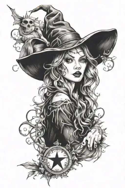 witchy tattoo tattoo design idea