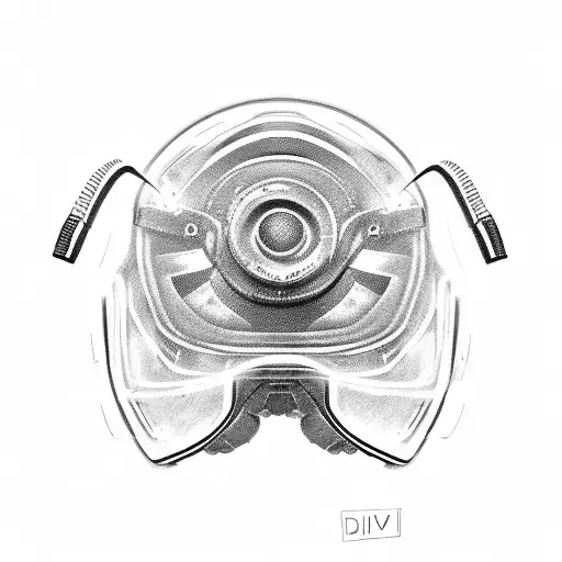deep dive helmet tattoo design idea