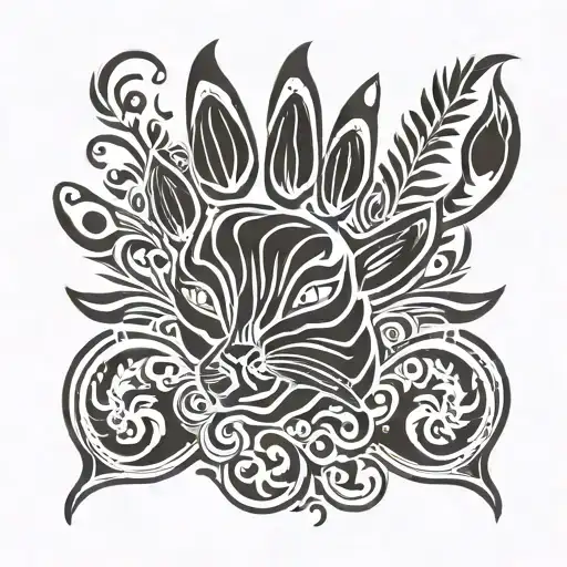 cat paw and the name Whiskey tattoo design idea