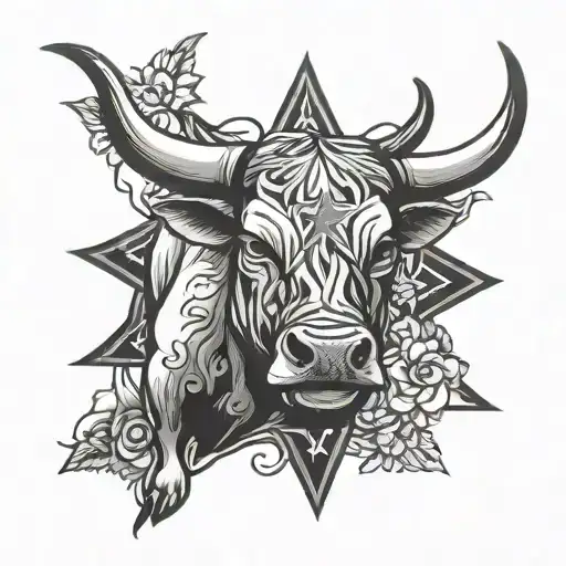 Nebraska bull star tattoo design idea