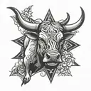 Nebraska bull star tattoo design idea