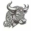 Nebraska bull star tattoo design idea