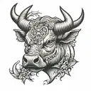 Nebraska bull star tattoo design idea