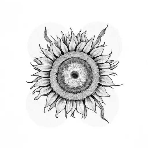 2 sunflowers standing,  with the stems crossing over facing away from each other tattoo design idea