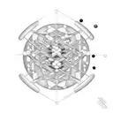 Serotonin molecule in the shape of a musical partition tattoo design idea