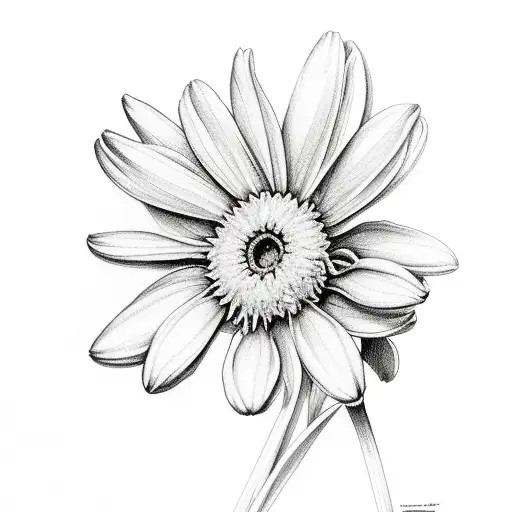 dafodil, daisy, violet, aster boquet  tattoo design idea