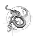 ouroboro snake biting itself on the tail. shape of a circle tattoo design idea