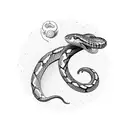 ouroboro snake biting itself on the tail. shape of a circle tattoo design idea