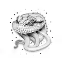 glass shard, lady face, rattlesnake  tattoo design idea