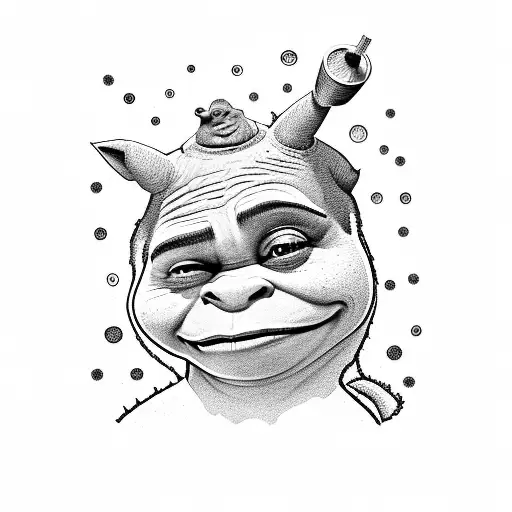 shrek smoking weed tattoo design idea