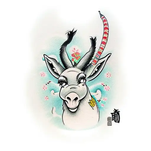 donkey from shrek tattoo design idea