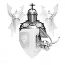 holy crusader knight tattoo design idea