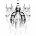 holy crusader knight tattoo design idea