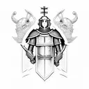 holy crusader knight tattoo design idea