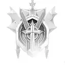 holy crusader knight tattoo design idea