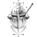holy crusader knight tattoo design idea