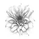 chrysanthemum with Lily flowers tattoo design idea