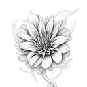 chrysanthemum with Lily flowers tattoo design idea