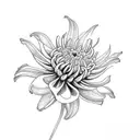 chrysanthemum with Lily flowers tattoo design idea