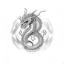 dragon with crosses tattoo design idea