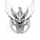 dragon with crosses tattoo design idea