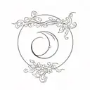 crescent moon tattoo design idea