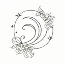crescent moon tattoo design idea