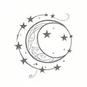crescent moon tattoo design idea
