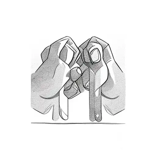 two fist bumping into each other with red string around tattoo design idea