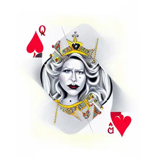 queen with cards tattoo design idea