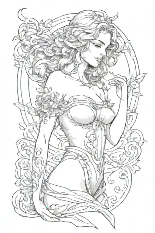 full body Aphrodite realistic sexy girl shoulder tattoo  tattoo design idea