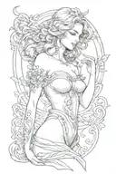 full body Aphrodite realistic sexy girl shoulder tattoo  tattoo design idea