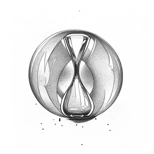 Hourglass, life and death tattoo design idea