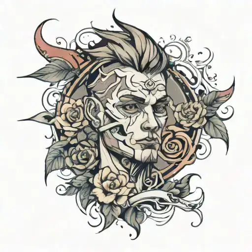 Something deep of broken guy after his wife left him mixed with missing her and love her tattoo design idea