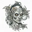 Something deep of broken guy after his wife left him mixed with missing her and love her tattoo design idea