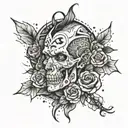 Something deep of broken guy after his wife left him mixed with missing her and love her tattoo design idea