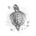 turtle, hibiscus tattoo design idea