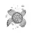 turtle, hibiscus tattoo design idea