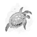 turtle, hibiscus tattoo design idea