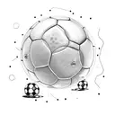 balón de fútbol con un control de Xbox al fondo  tattoo design idea