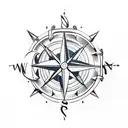 compass and anchor tattoo design idea