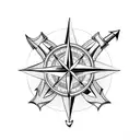 compass and anchor tattoo design idea