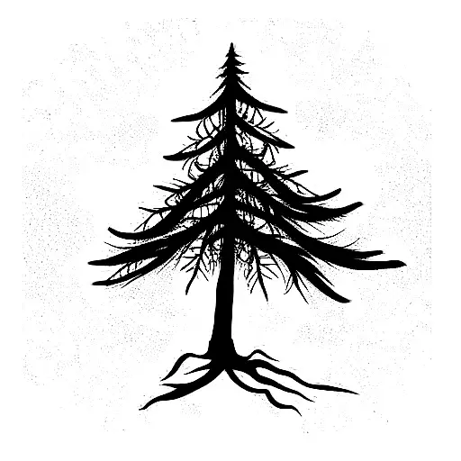 cedar tree tattoo design idea