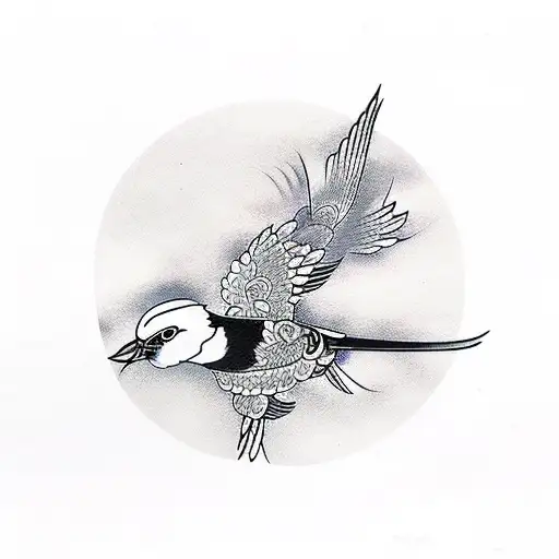 flying sparrow  tattoo design idea