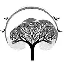 Tree of life with flying birds tattoo design idea