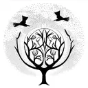 Tree of life with flying birds tattoo design idea