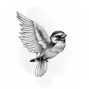 Flying Sparrow tattoo design idea